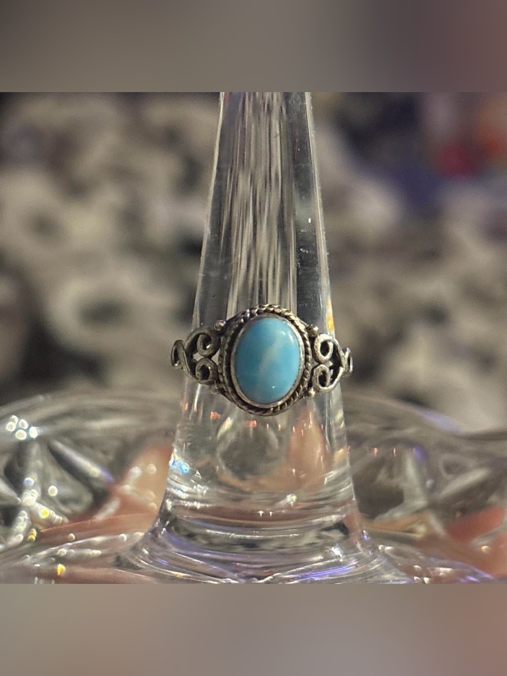 Vintage Sterling Silver Larimar Ring size 6
In excellent condition 
 925 Size 6